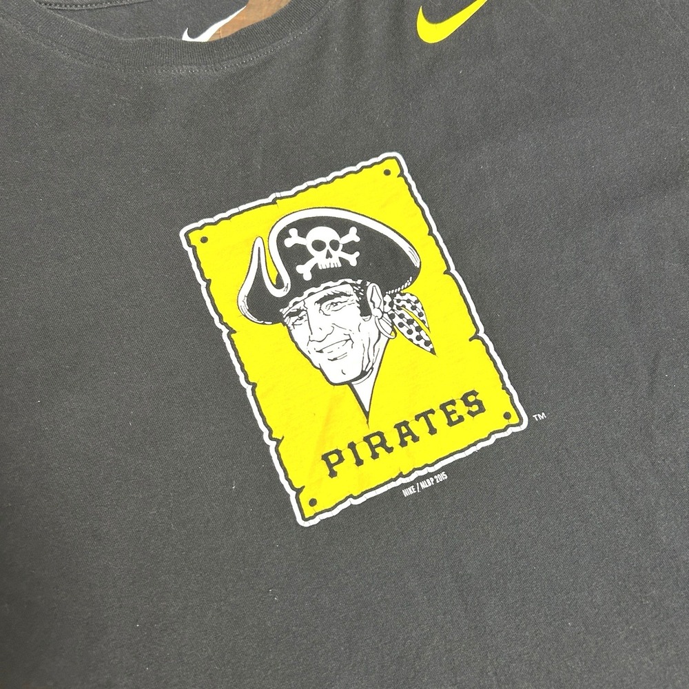Nike Pittsburgh Pirates MLB Black Graphic T-Shirt Large Athletic Cut